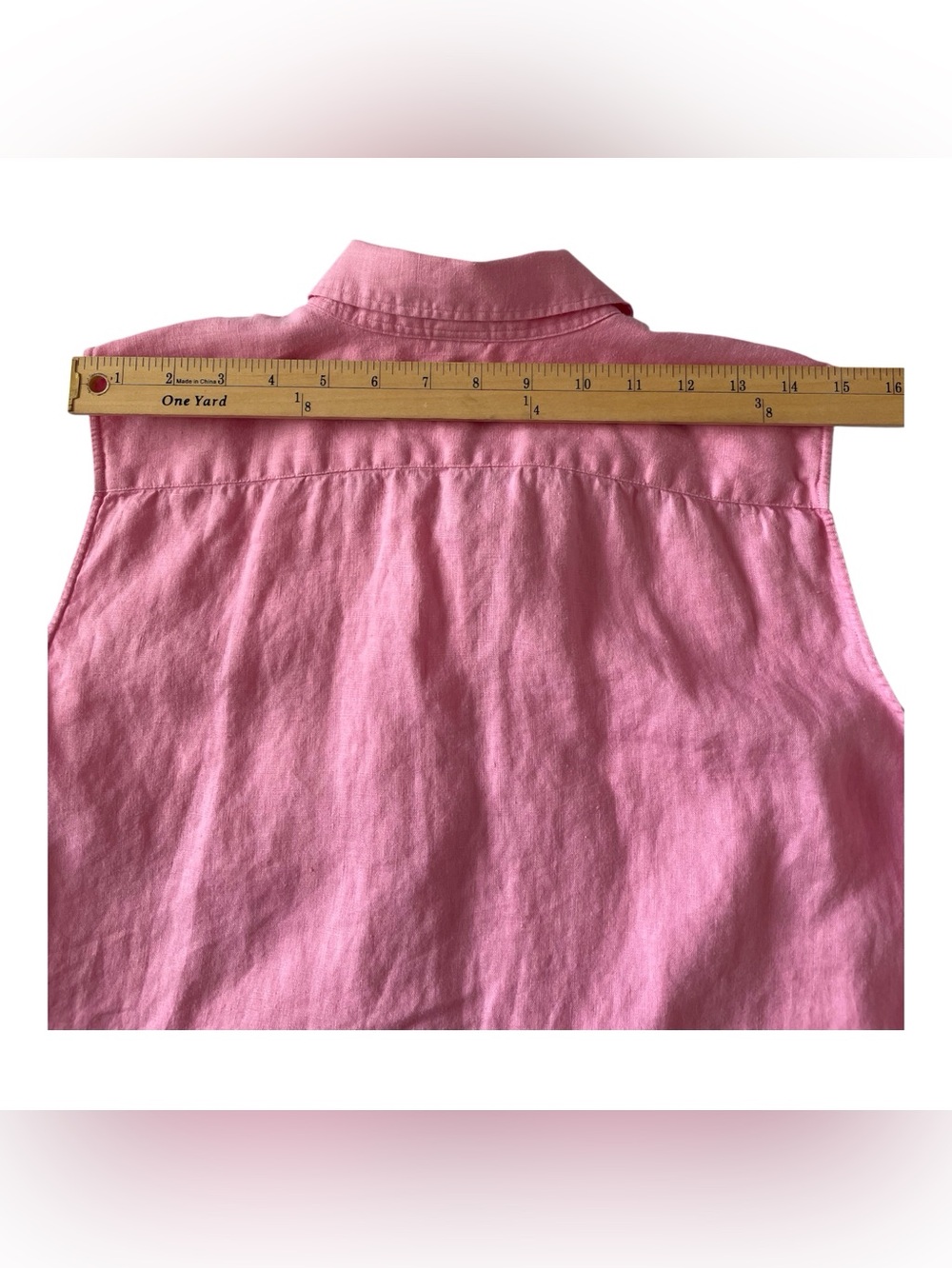 Lauren Ralph Lauren Pink Sleeveless Linen Women’s Shirt, XL - Picture 12 of 12